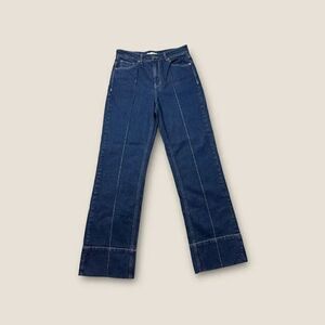 Habitual Pintuck Straight Leg Jeans Dark Blue Size 8